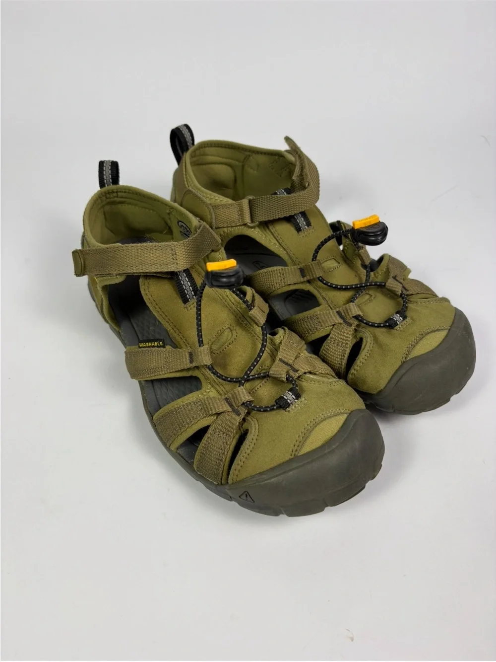 Keen SEACAMP 1025145 OLIVE Green SAFFRON Hiking Sandals Youth US 7 , EU 39
